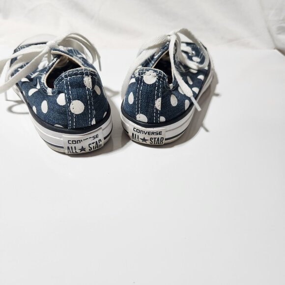 Converse All Star Girls Sneakers – Navy Polka Dot (Size 2) - Picture 6 of 9